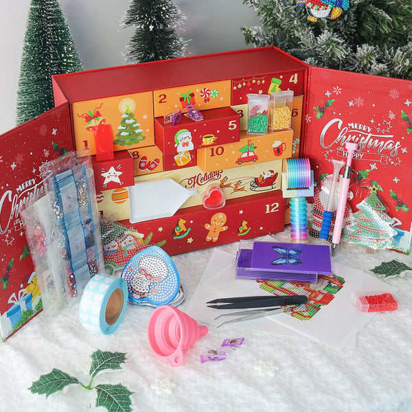 Diamond Painting Advent Calendar 2025 - 12 Days of Shimmer (Red)