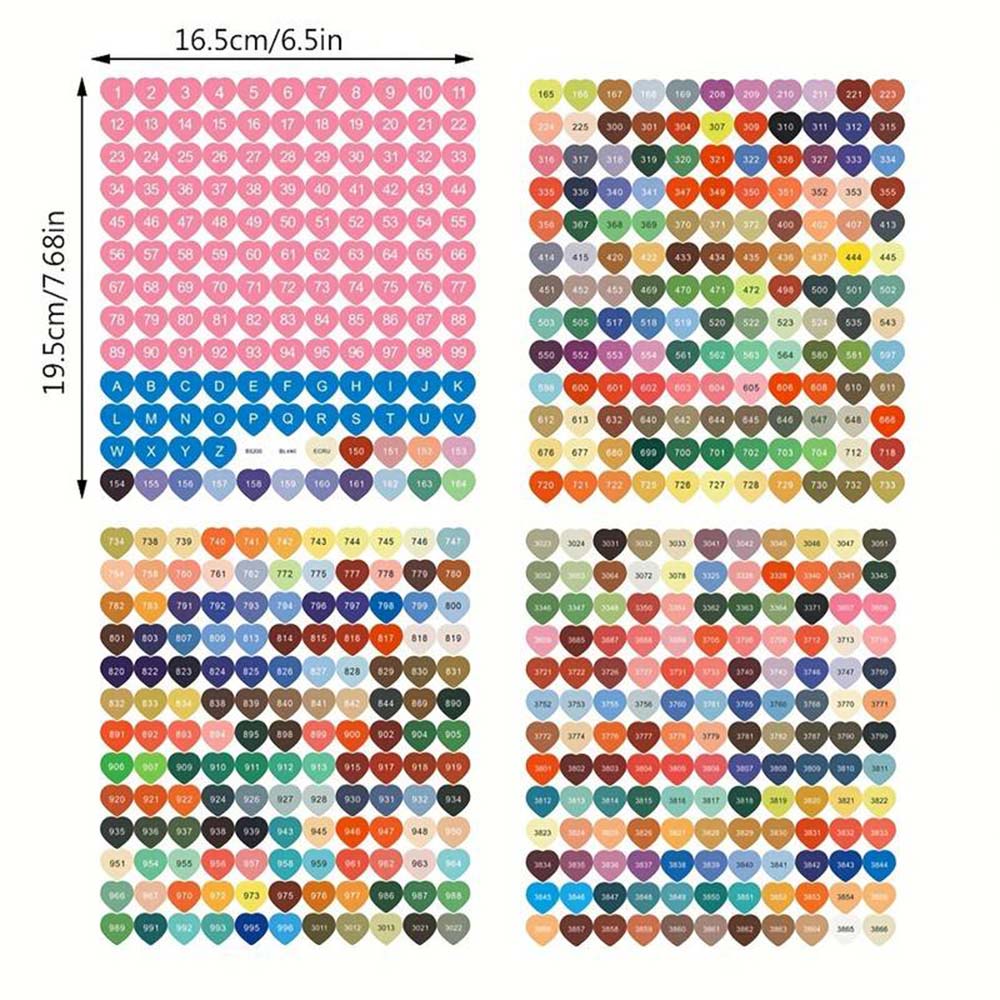 Diamond Painting 572 Heart DMC Labels