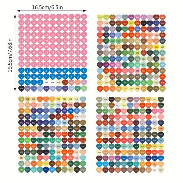 Diamond Painting 572 Heart DMC Labels