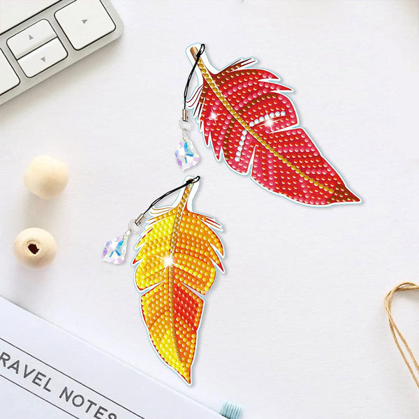 Diamond Painting 6x Bookmark Colorful Leaves