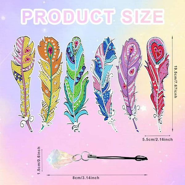 Diamond Painting 6x Bookmark Feather style