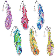 Load image into Gallery viewer, Diamond Painting 6x Bookmark Feather style