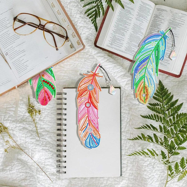 Diamond Painting 6x Bookmark with Feather