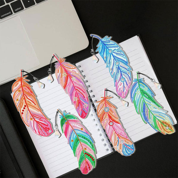 Diamond Painting 6x Bookmark with Feather