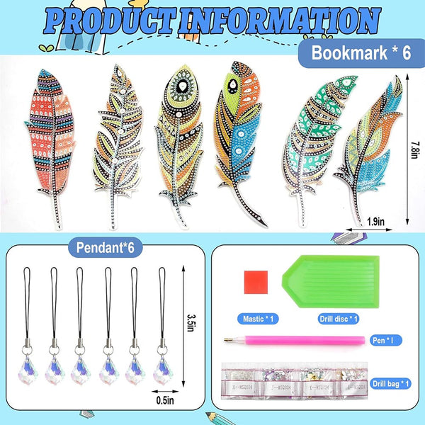 Diamond Painting 6x Bookmark - Feather