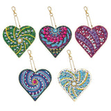 Diamond Painting Heart Pendant 5pc Set 5