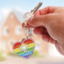 Load image into Gallery viewer, Diamond Painting Pendant Rainbow Hearts 5 Piece Set