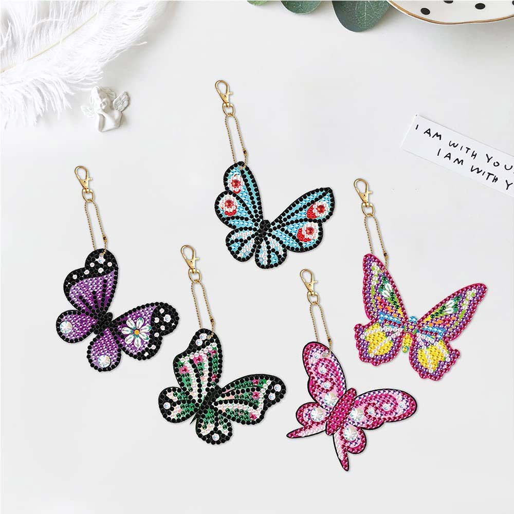 Diamond Art Butterfly Charms 5 Piece Set