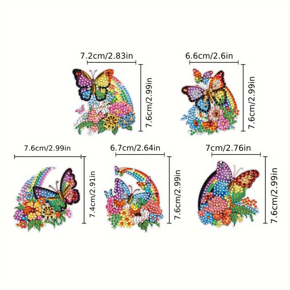 Diamond Painting Butterfly Charms with 5 Piece Set