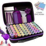 Diamond Painting Case Purple with 60 Compartments + Accessories