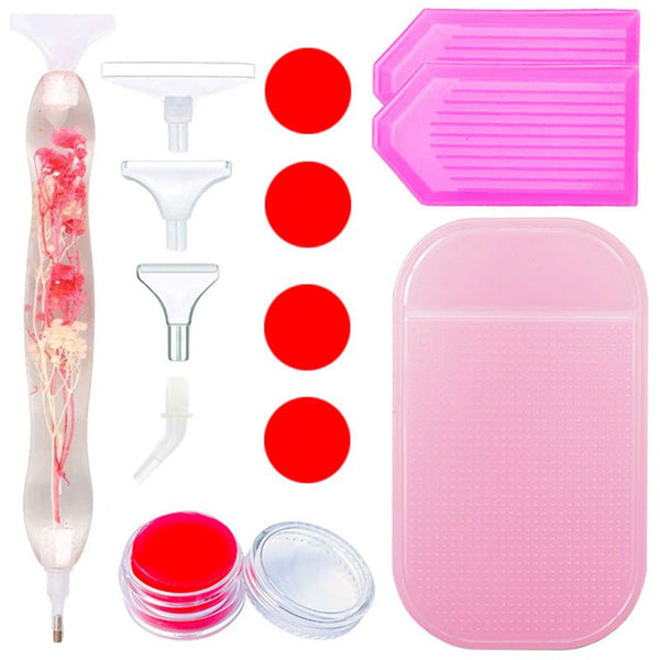 Diamond Painting Ergonomic Premium Pen with Pink Flowers