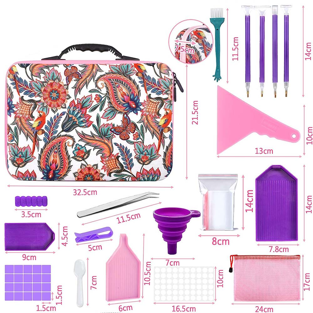 Diamond Painting Case Flowers with 70 Jars + Accessories