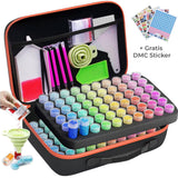 Diamond Painting Case Orange with 120 Jars + Accessories