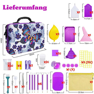 Diamond Painting Case Butterfly with 70 Compartments + Accessories