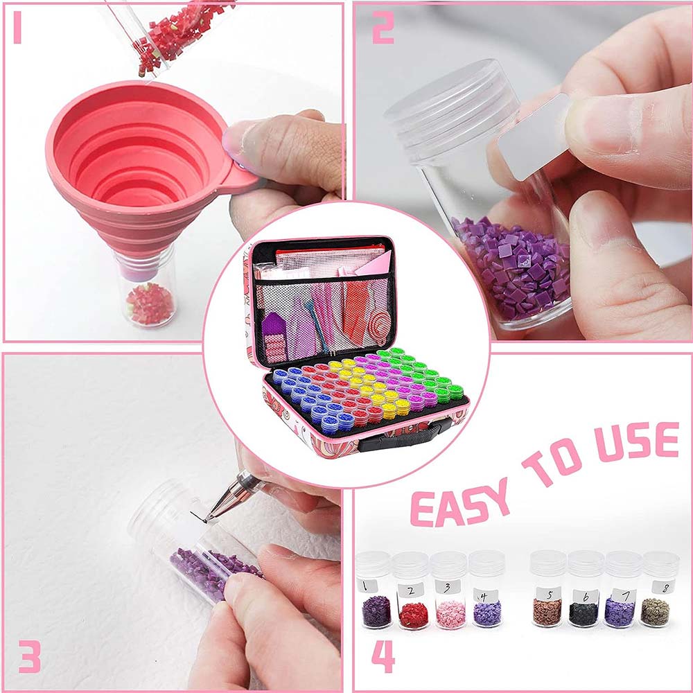 Diamond Painting Case Butterflies with 60 Compartments + Accessories