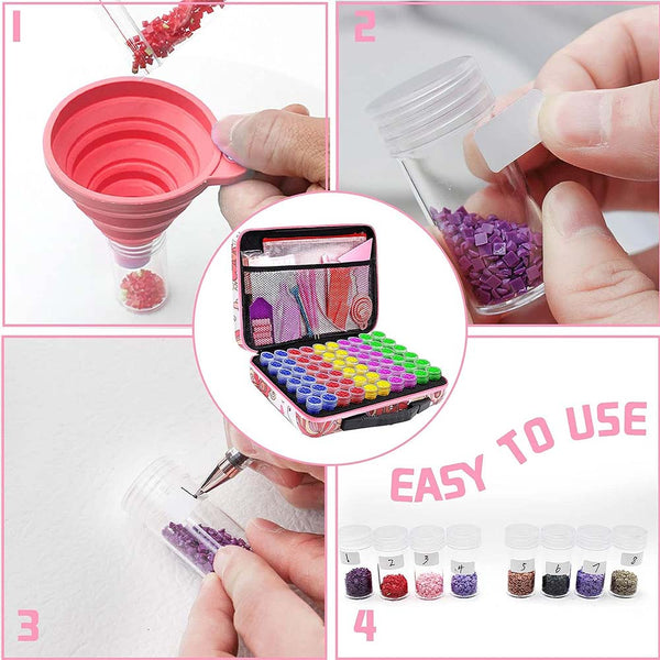 Diamond Painting Case Butterflies with 60 Compartments + Accessories