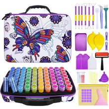 Load image into Gallery viewer, Diamond Painting Case Butterflies with 70 Compartments + Accessories