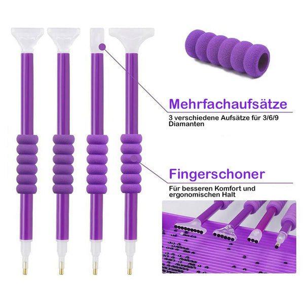 Diamond Painting Case Purple with 60 Compartments + Accessories