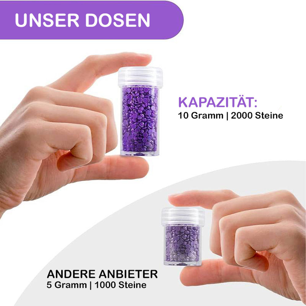 Diamond Painting Case Purple with 120 Jars + Accessories