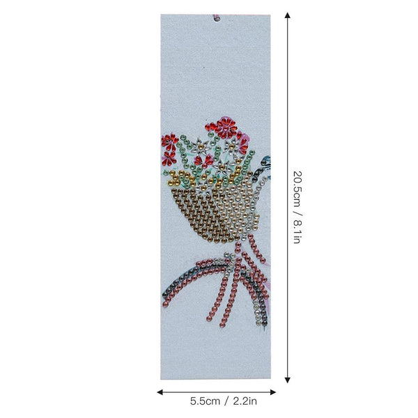 Diamond Painting Bookmark Bicycle Basket with Flowers