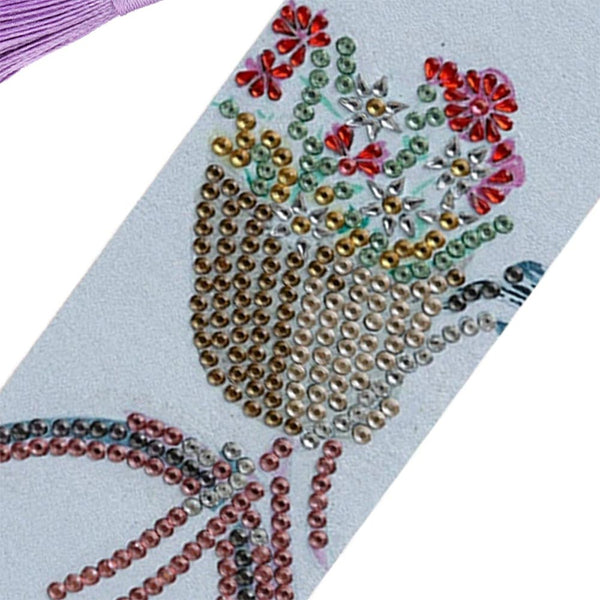 Diamond Painting Bookmark Bicycle Basket with Flowers