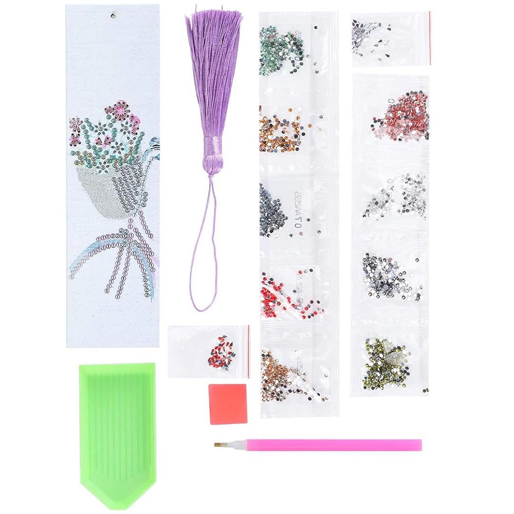 Diamond Painting Bookmark Bicycle Basket with Flowers