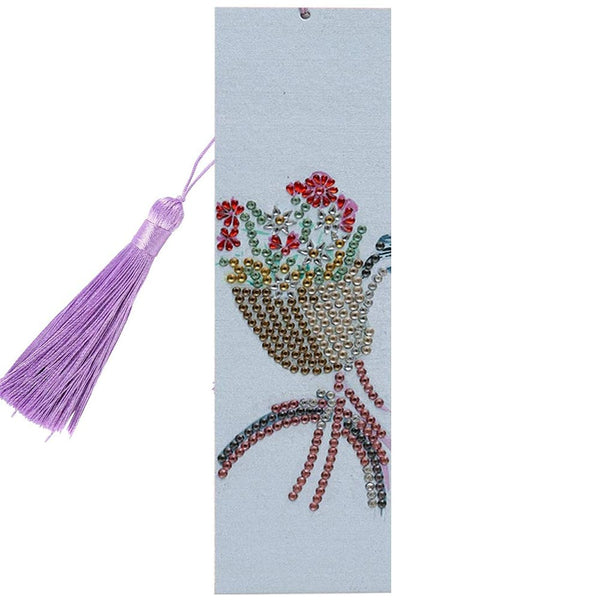 Diamond Painting Bookmark Bicycle Basket with Flowers