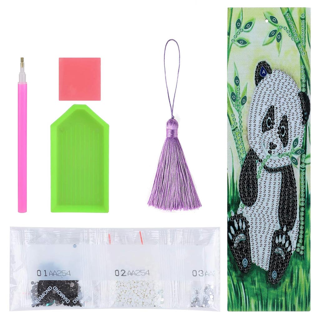 Diamond Painting Bookmark Panda