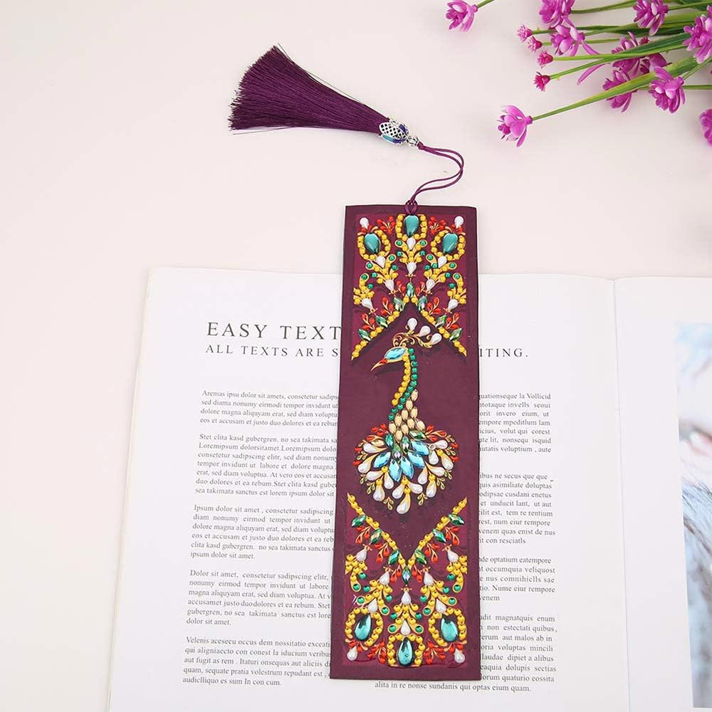 Diamond Painting Bookmark - Peacock