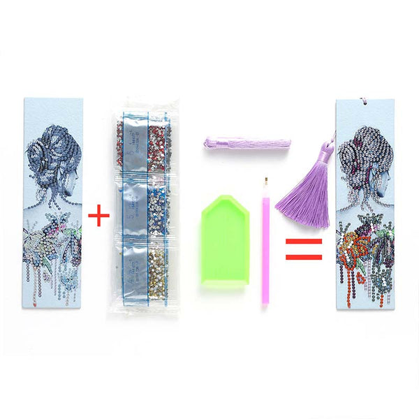 Diamond Painting Bookmark Woman with Flowers