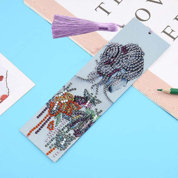 Diamond Painting Bookmark Woman with Flowers