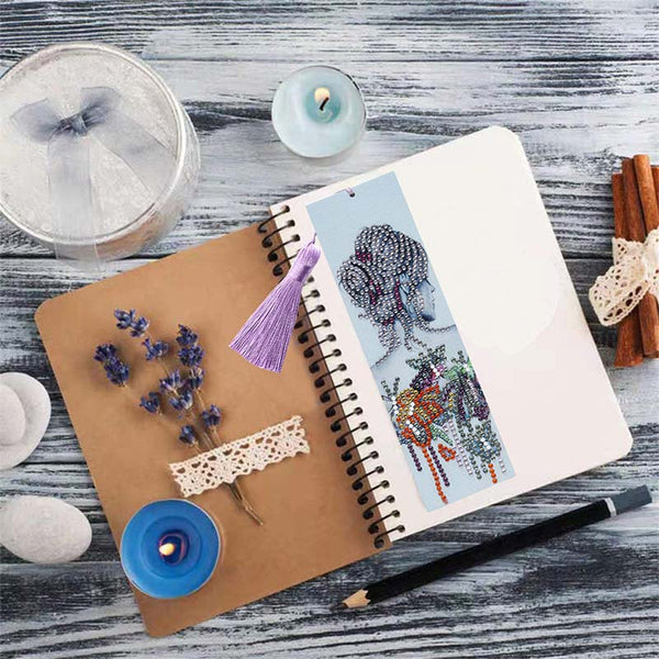 Diamond Painting Bookmark Woman with Flowers