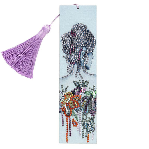 Diamond Painting Bookmark Woman with Flowers