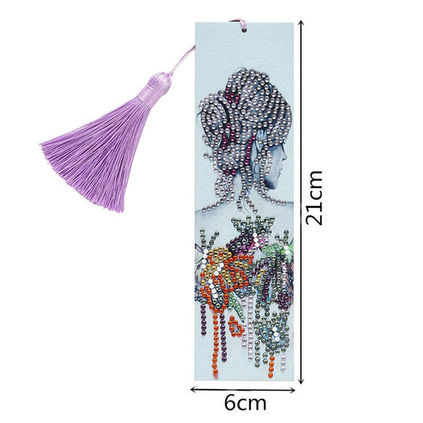 Diamond Painting Bookmark Woman with Flowers