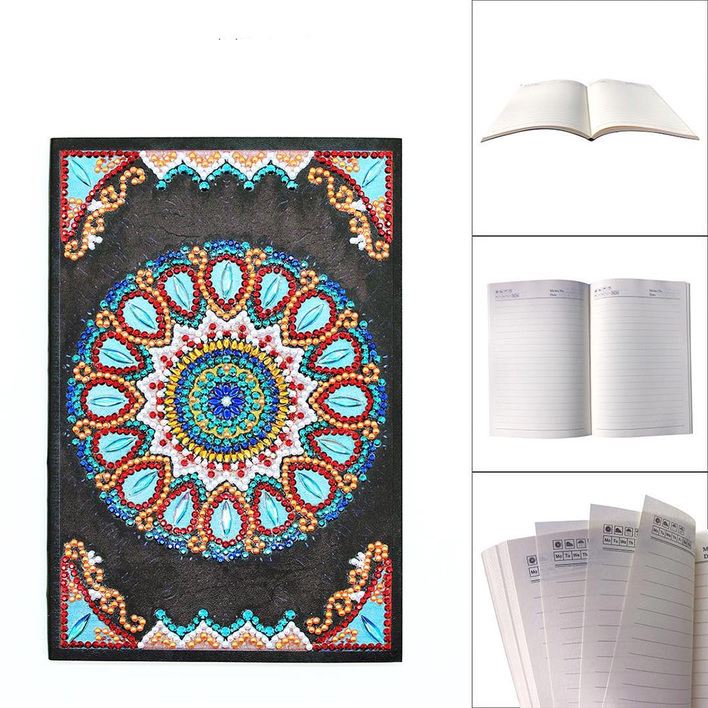 Diamond Painting Notebook Blue Flower
