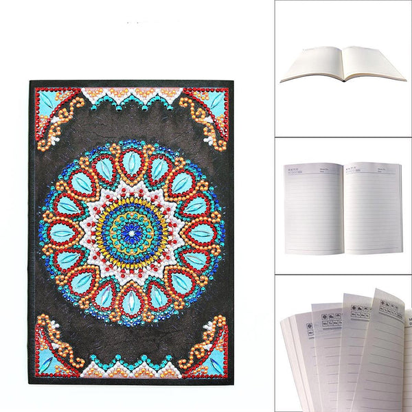 Diamond Painting Notebook Blue Flower