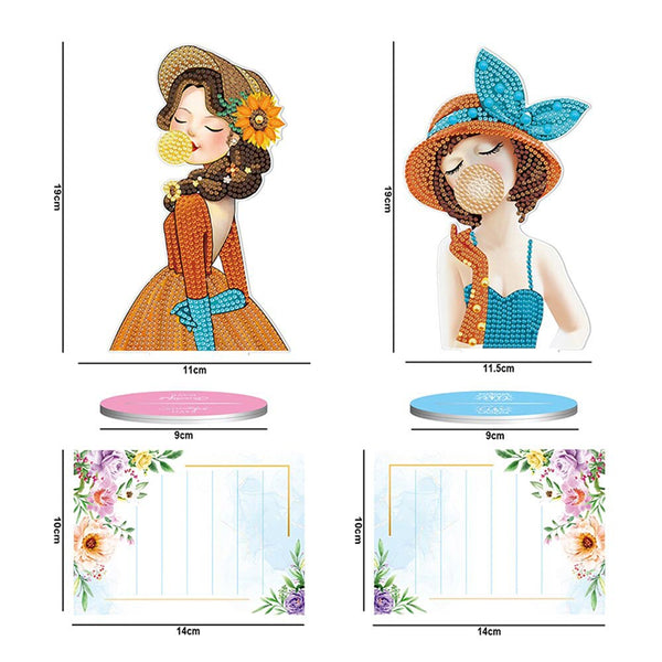 Diamond Painting Note Holder Women with 2 Piece Set
