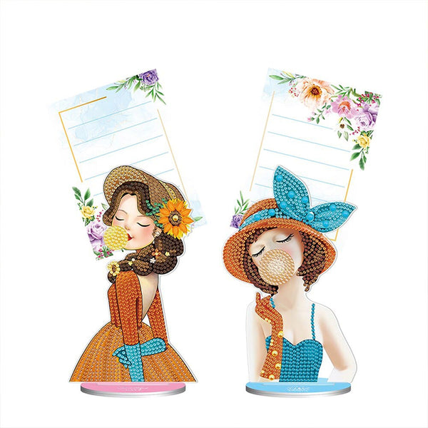 Diamond Painting Note Holder Women with 2 Piece Set