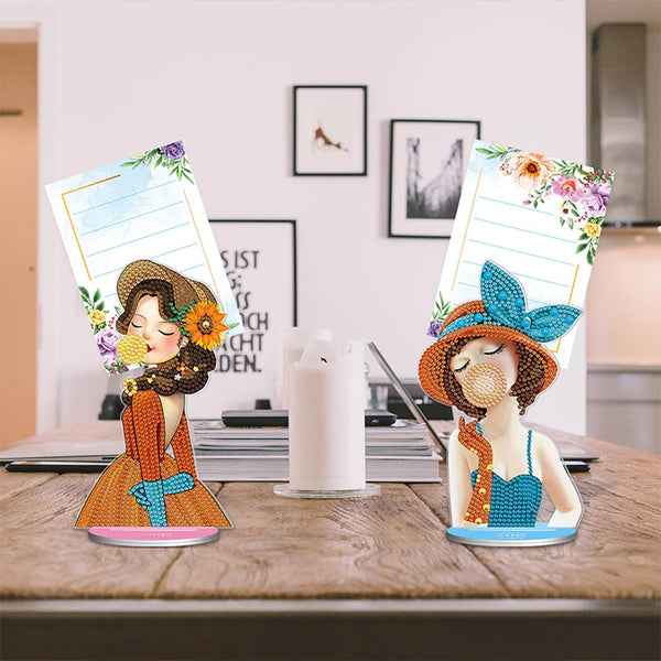 Diamond Painting Note Holder Women with 2 Piece Set