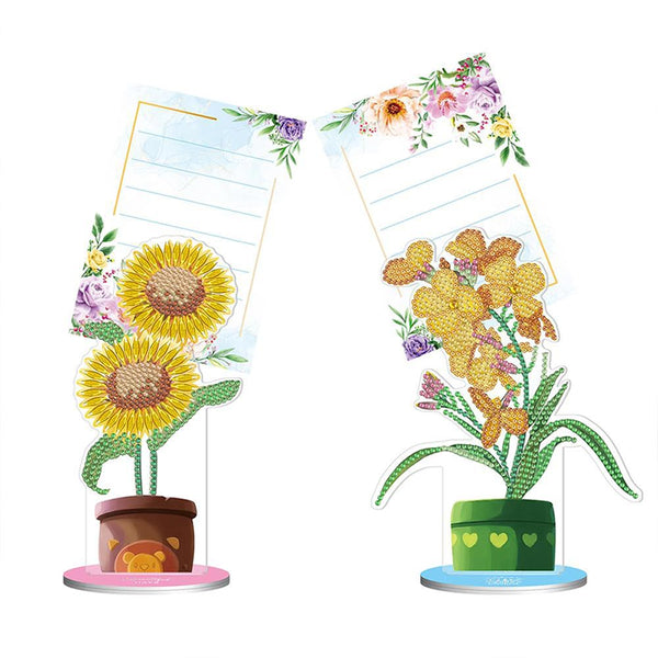 Diamond Painting Note Holder Flowers 2 Piece Set