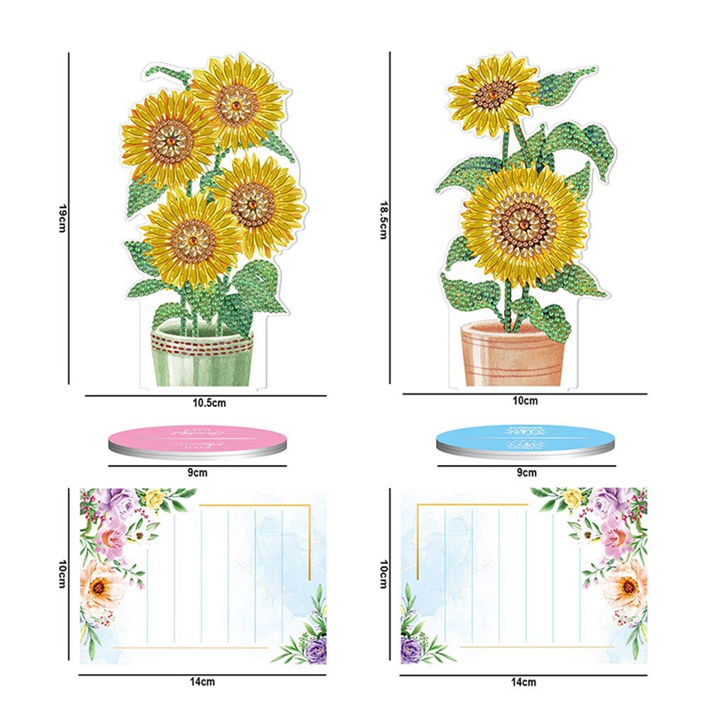 Diamond Painting Note Holder Sunflowers 2 Piece Set