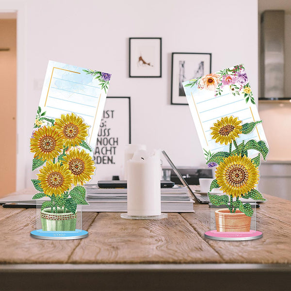 Diamond Painting Note Holder Sunflowers 2 Piece Set