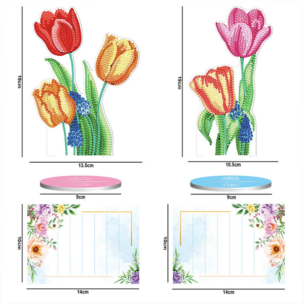 Diamond Painting Note Holder Tulips 2 Piece Set