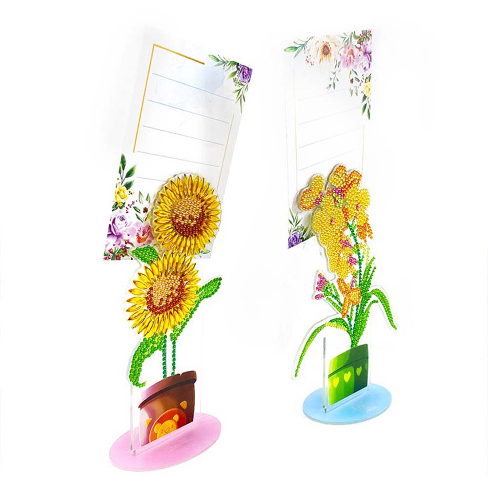 Diamond Painting Note Holder Flowers 2 Piece Set