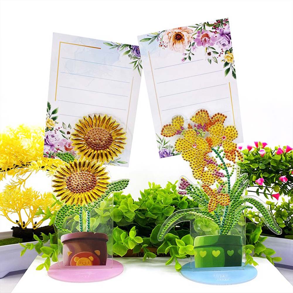 Diamond Painting Note Holder Flowers 2 Piece Set