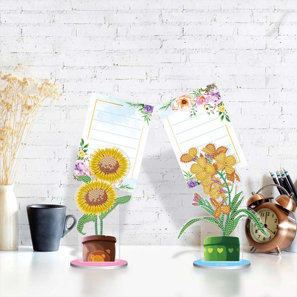 Diamond Painting Note Holder Flowers 2 Piece Set