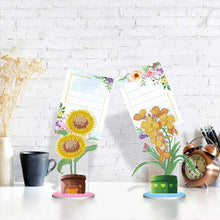 Load image into Gallery viewer, Diamond Painting Note Holder Flowers 2 Piece Set