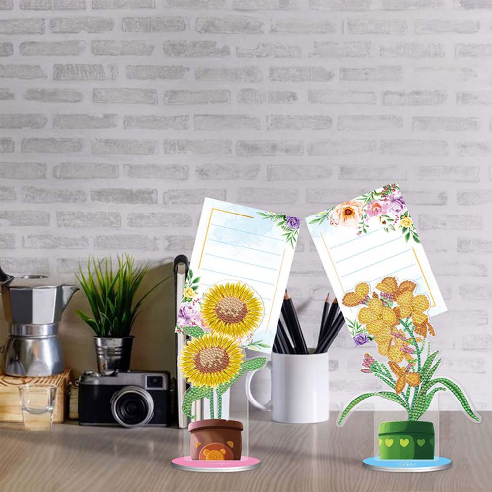 Diamond Painting Note Holder Flowers 2 Piece Set