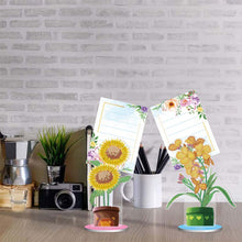 Load image into Gallery viewer, Diamond Painting Note Holder Flowers 2 Piece Set