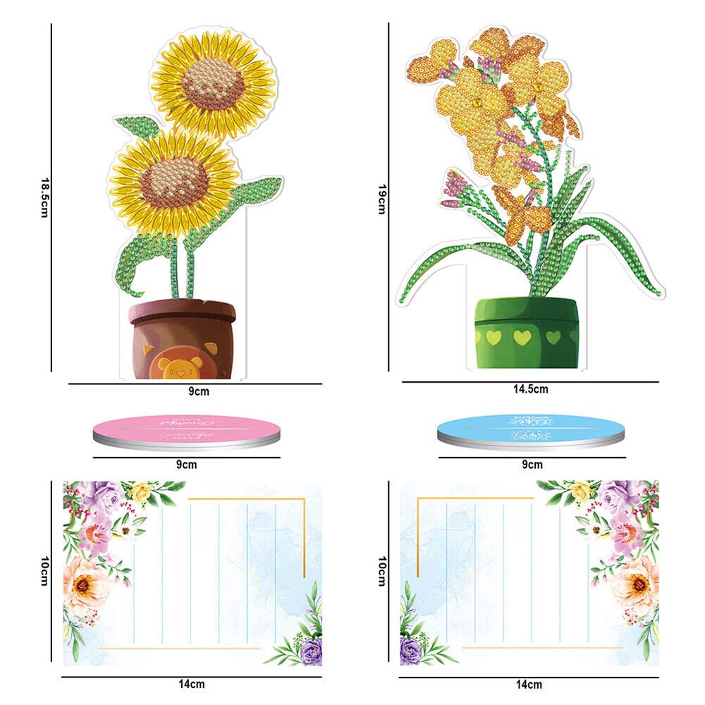 Diamond Painting Note Holder Flowers 2 Piece Set